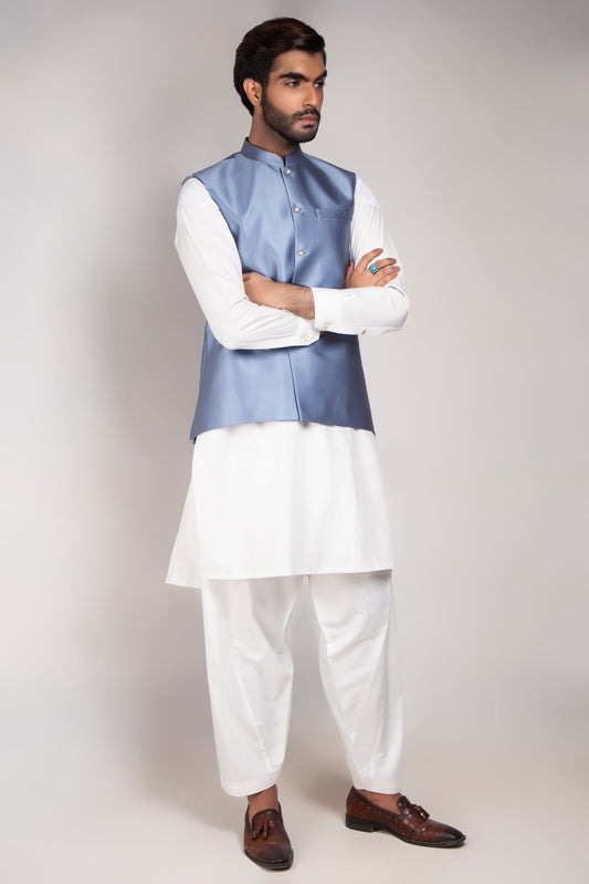 DM WC 1013 Shimmer Blue Waist Coat