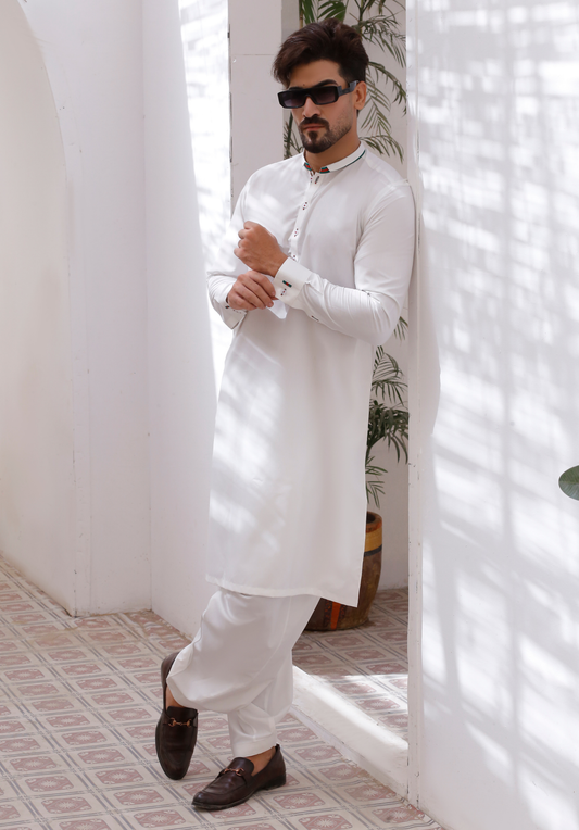 DM 790 White Shalwar Kameez