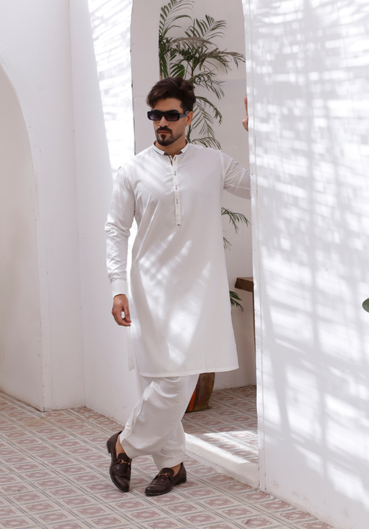 DM 790 White Shalwar Kameez
