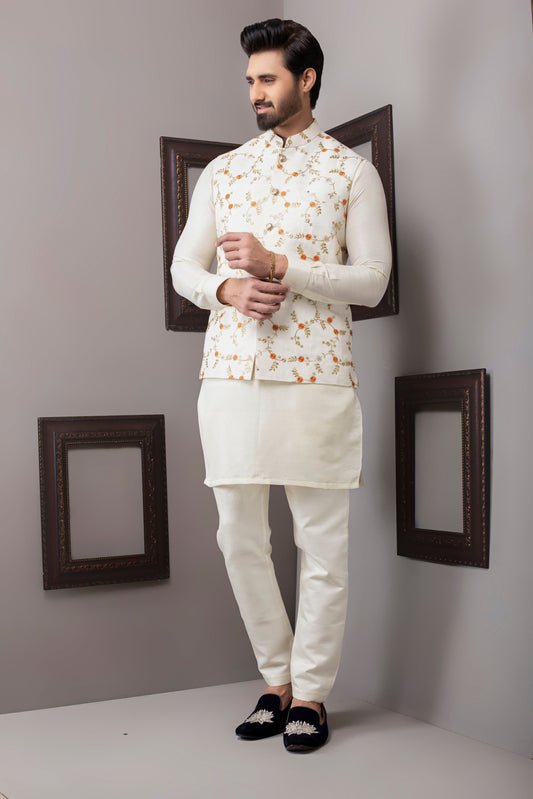 DM WC 1028 orange Gold Waist Coat