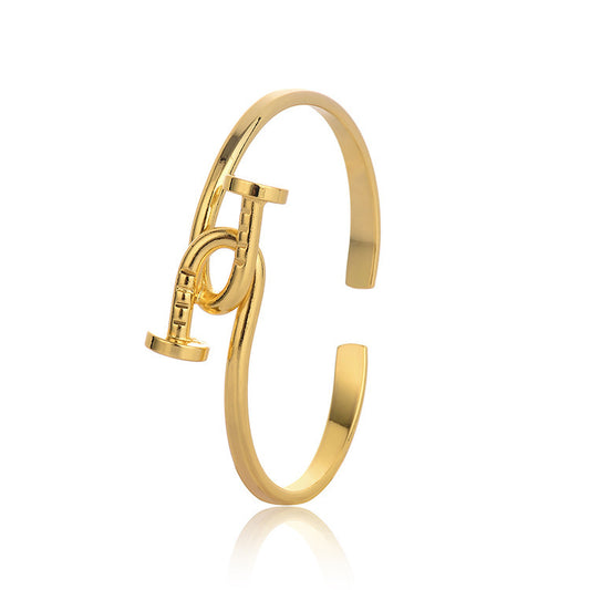 Rose Gold oval bangle bracelet