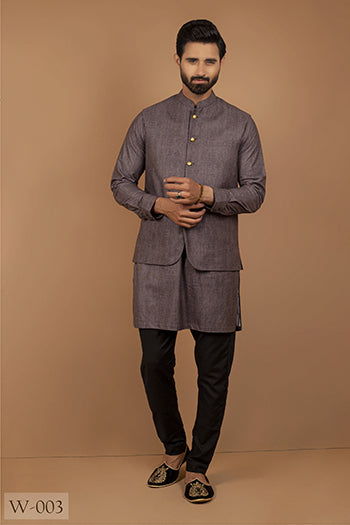 DM WC 1029 Grey Formal Waist Coat