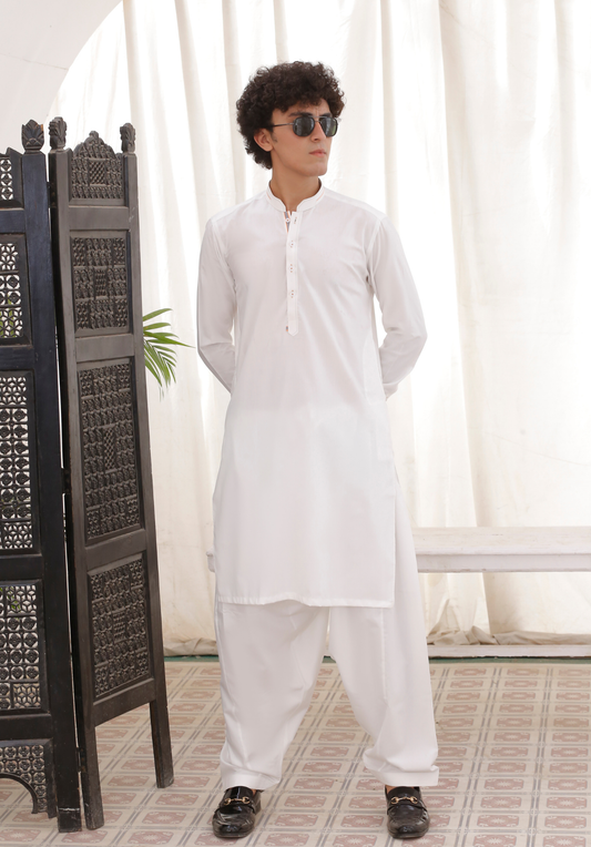 DM 791 White Shalwar Kameez