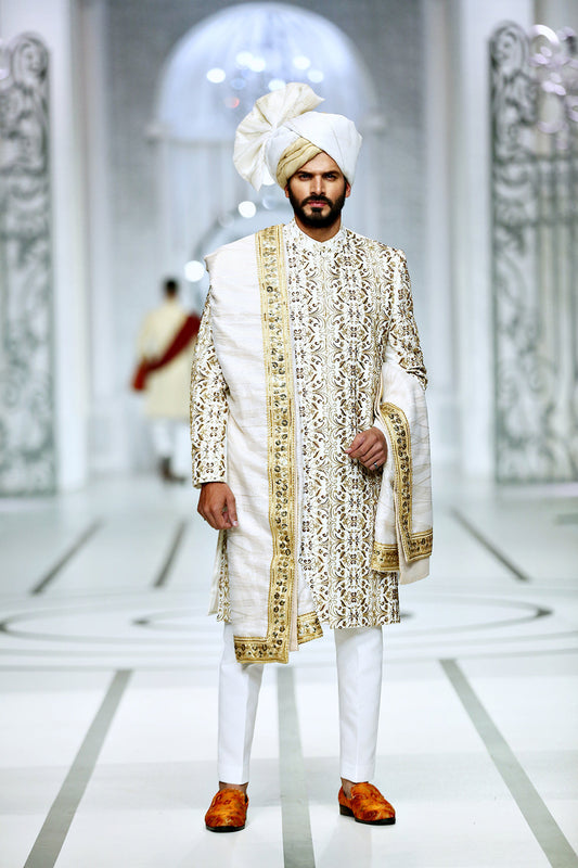 BCW 39 White Grand Sherwani