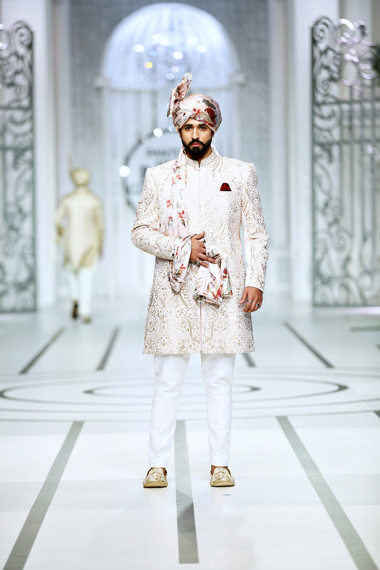 BCW 35 Pastel Pink Sherwani For Groom