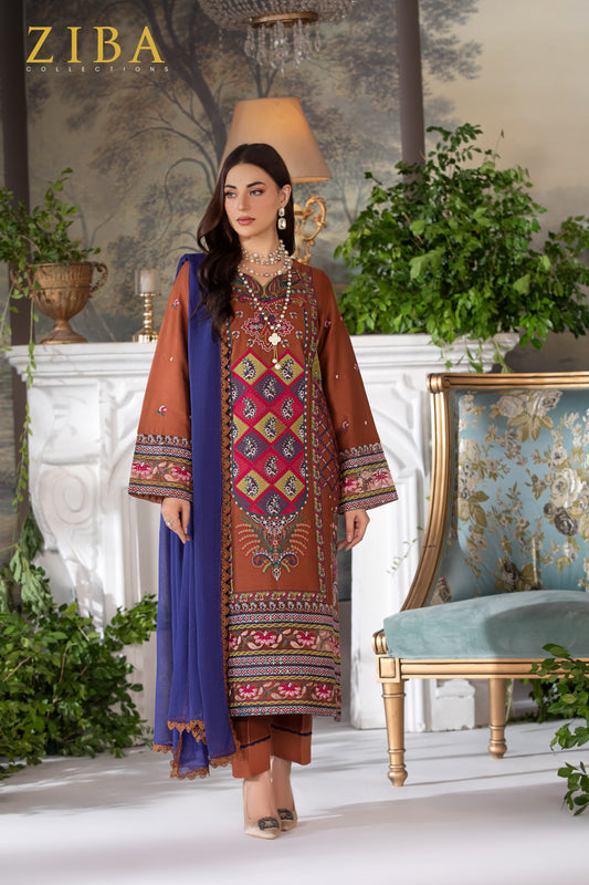 LUXURY AZURE BRONZE - 3 PCS EMBROIDERED