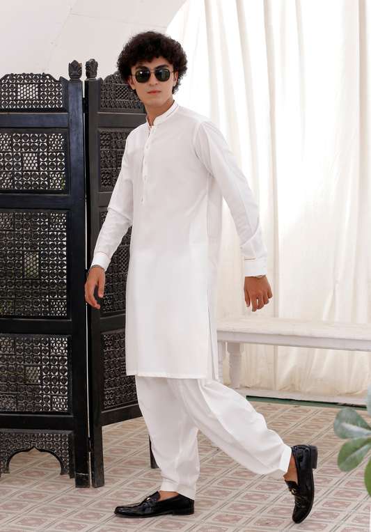 DM 791 White Shalwar Kameez