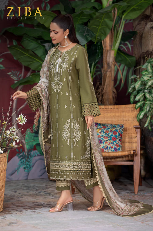 RAW SILK AURA - 3 PCS EMBROIDERED