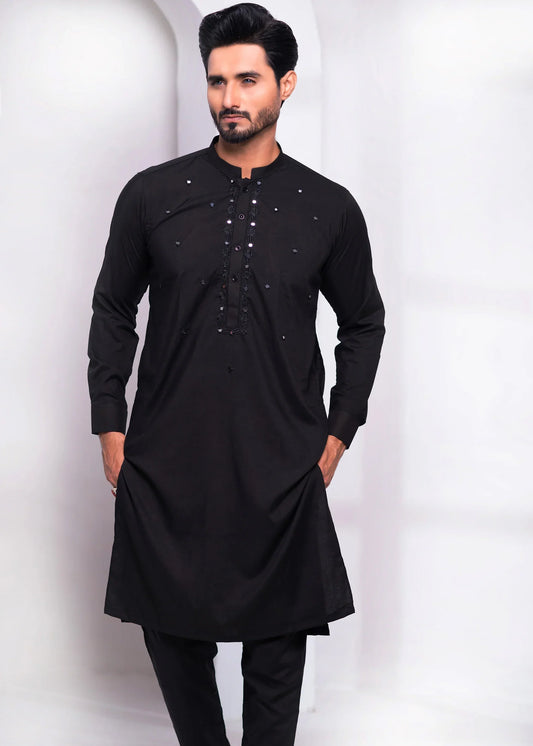 DM EMB 538 Ansari Mirror Embroidery Kurta Pajama