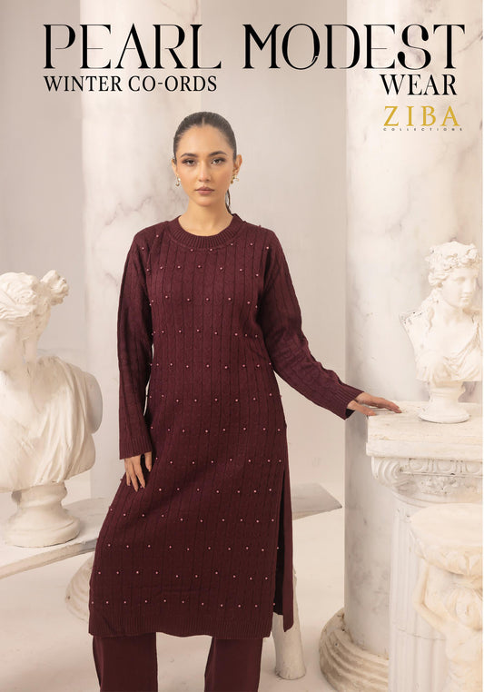 Pearl Modest wear Burgundy