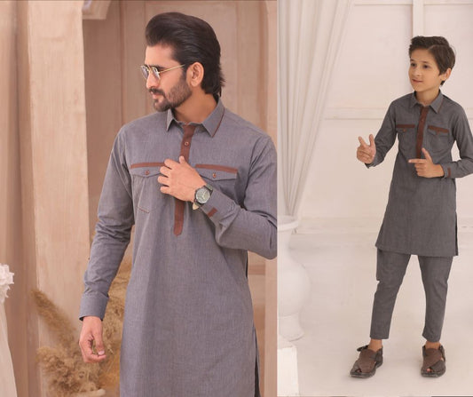 DMW FS Grey Kurta Pajama Suit