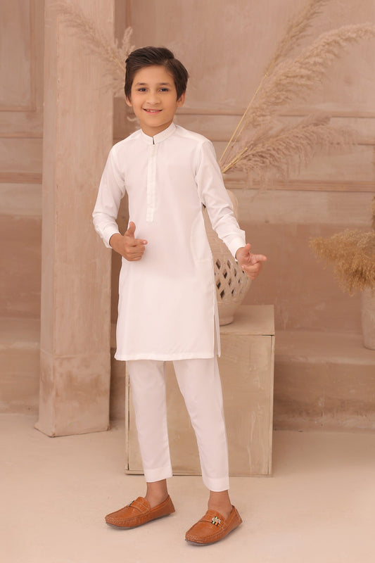 DMW White Junior Kurta Pajama Suit
