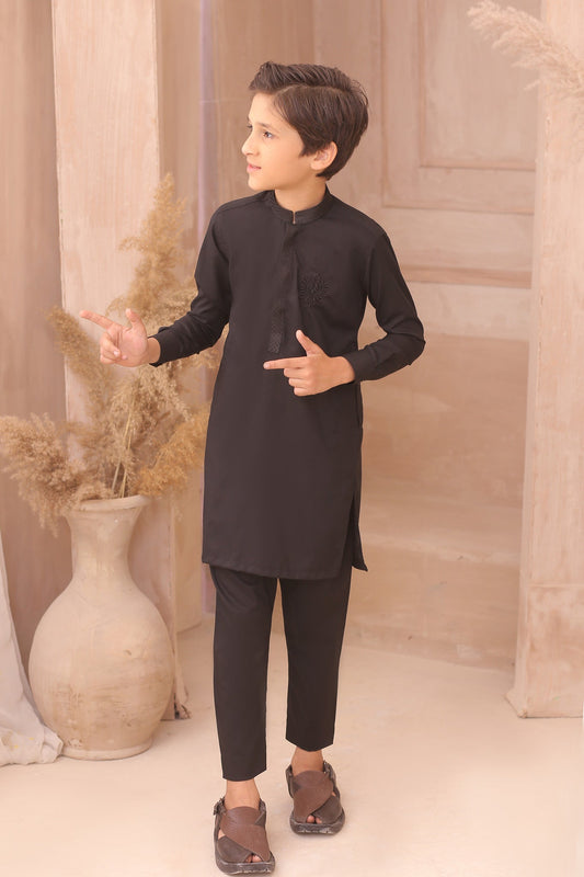 DMW Black Gents Junior Kurta Pajama Suit