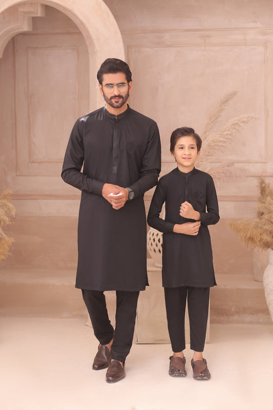 DMW FS Black Gents Kurta Pajama Suit