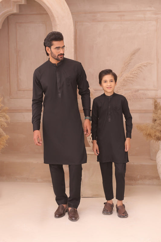 DMW FS Black Gents Kurta Pajama Suit