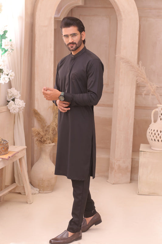DM 706 Black Gents Pajama Kurta