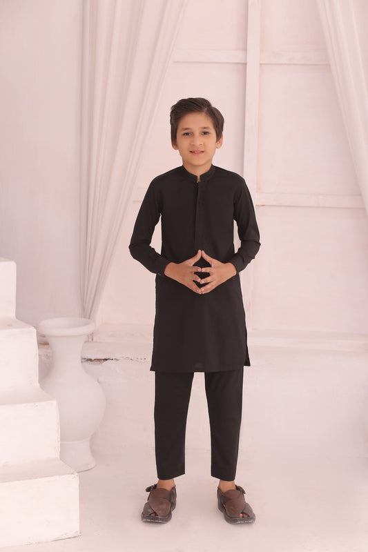 DMW Black Junior Kurta Pajama Suit