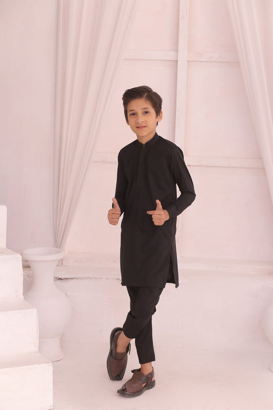DMW Black Junior Kurta Pajama Suit