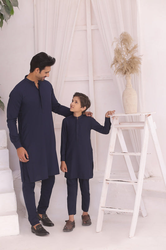 DMW FS Plain Blue Kurta Pajama Suit
