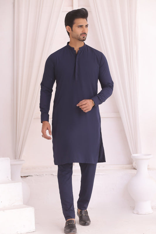 DMW FS Plain Blue Kurta Pajama Suit
