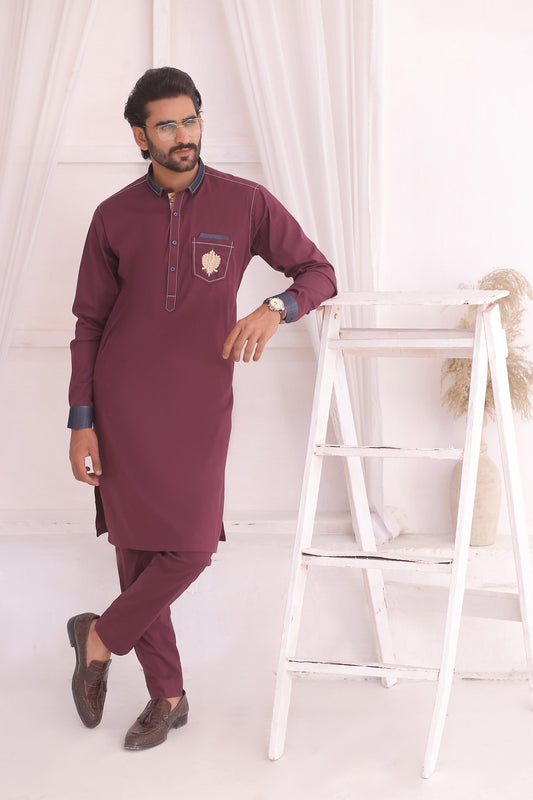 DM 685 MAroon kurta Pajama