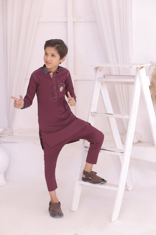 DMW Maroon Junior Kurta Pajama Suit