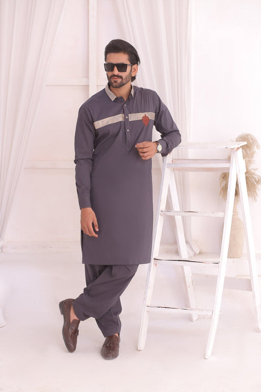 DM 687 Grey Shalwar Kameez