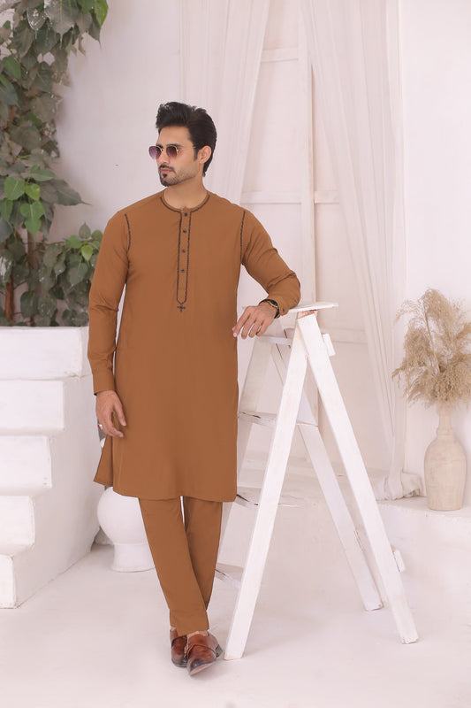 DM 692 Tan Mens Wear Kurta Pajama
