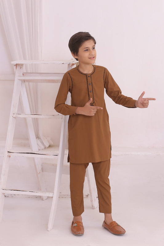 DMW Tan Junior Kurta Pajama Suit