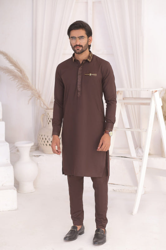 DM 696 Brown Dress Kurta Pajama