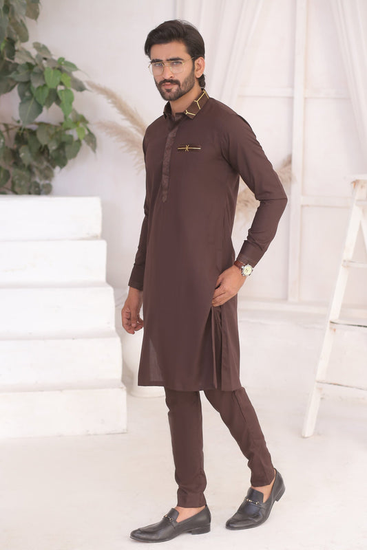 DM 696 Brown Dress Kurta Pajama