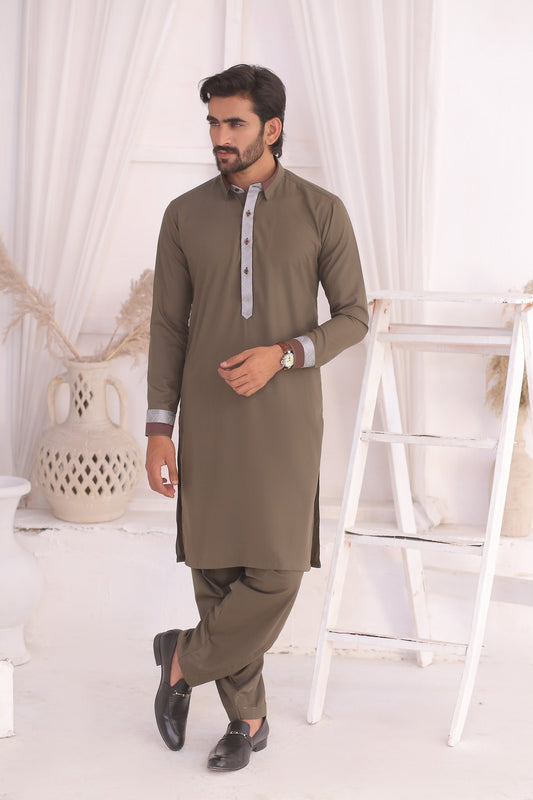 DM 688 Grey Kameez Shalwar