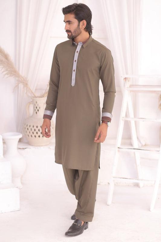DM 688 Grey Kameez Shalwar