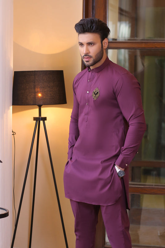 DM 684 Maroon Cotton Kurta Pajama