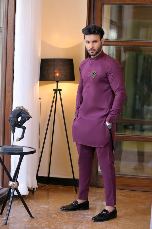 DM 684 Maroon Cotton Kurta Pajama