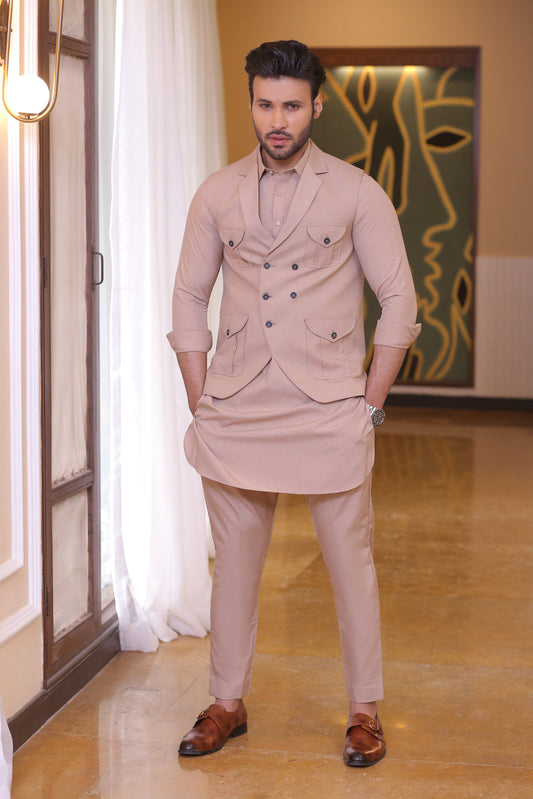 DM WC 1054 Beige Waist Coat