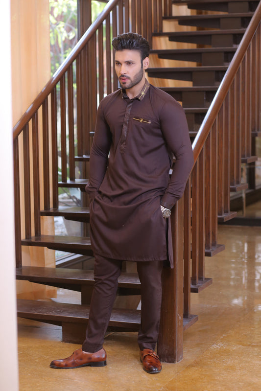 DM 696 Brown Kurta Pajama