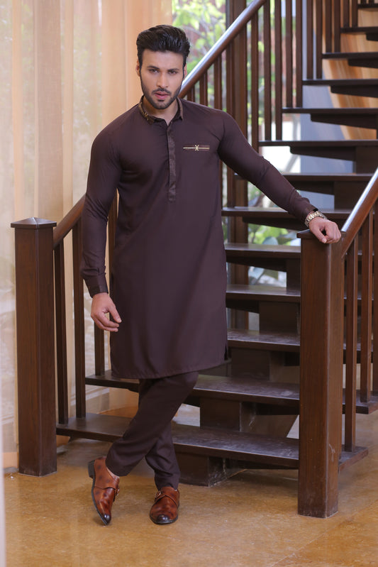 DM 696 Brown Kurta Pajama