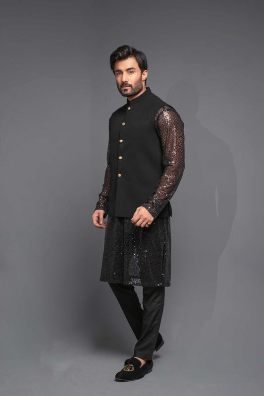 DM Jet Black Waist Coat