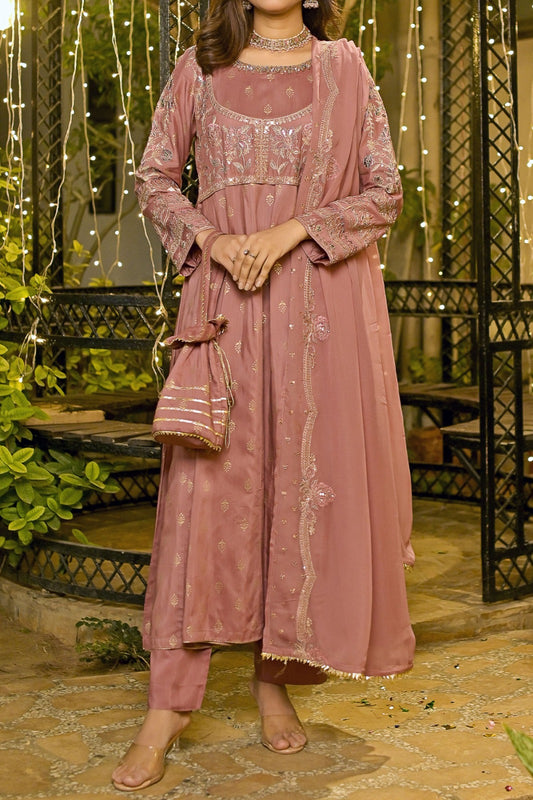 The golden lurex screen print and embroidery