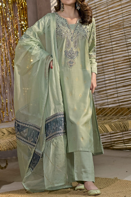 WOMEN'S-3 PIECE EMBROIDERY VISCOSE