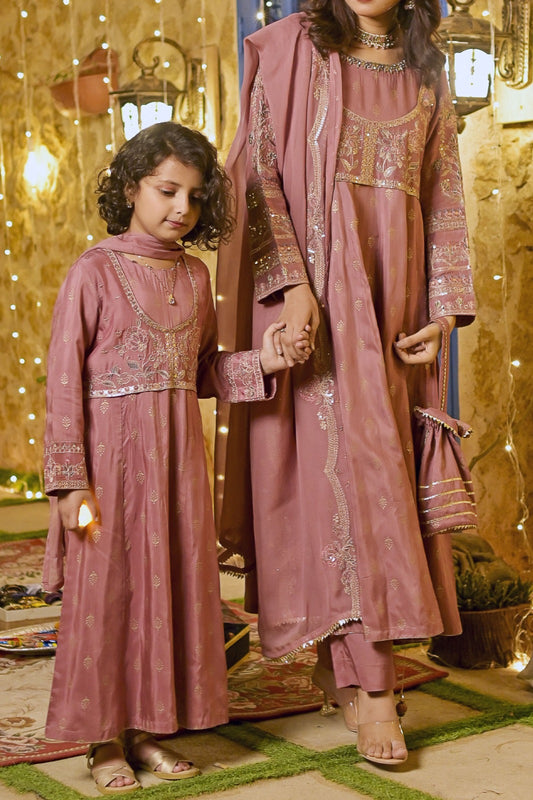 The golden lurex screen print and embroidery