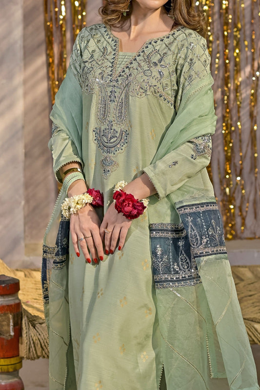 WOMEN'S-3 PIECE EMBROIDERY VISCOSE