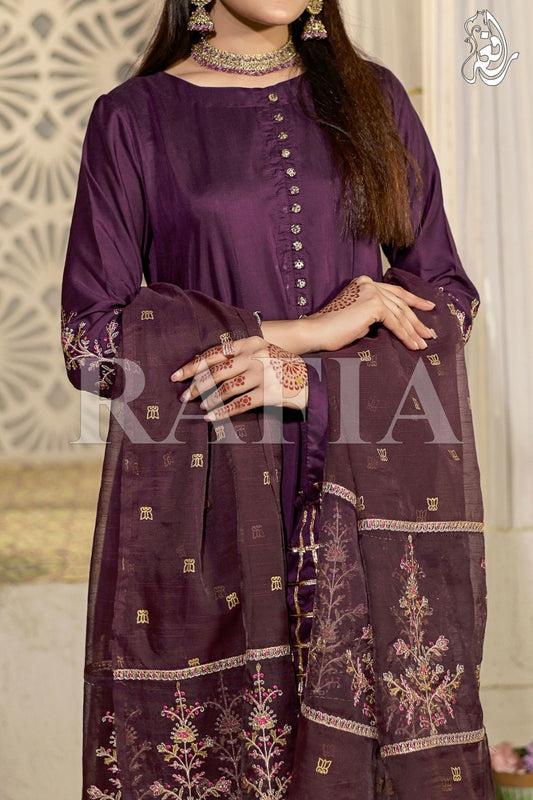WOMEN'S-3 PIECE EMBROIDERY VISCOSE