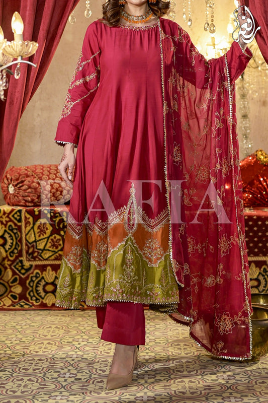 WOMEN'S-3 PIECE EMBROIDERY VISCOSE