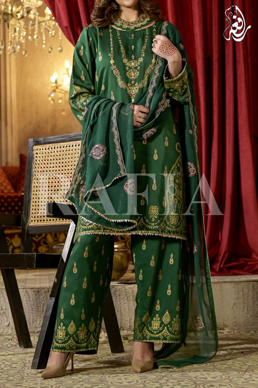 WOMEN'S-3 PIECE EMBROIDERY VISCOSE