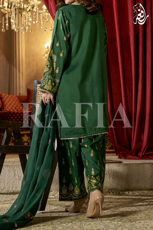 WOMEN'S-3 PIECE EMBROIDERY VISCOSE