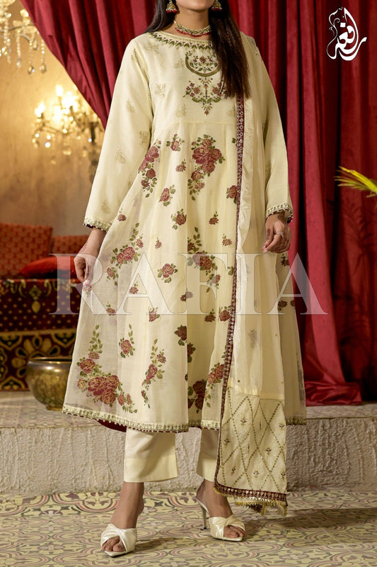 WOMEN'S-3 PIECE EMBROIDERY VISCOSE