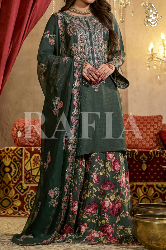 WOMEN'S-3 PIECE EMBROIDERY VISCOSE