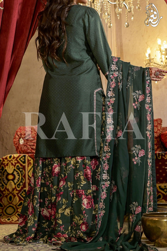 WOMEN'S-3 PIECE EMBROIDERY VISCOSE